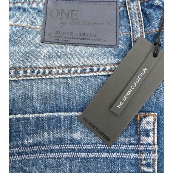 NEW! One Teaspoon Super Freaks Lace Up Cut Off Jean Shorts SZ 32 - Picture 9 of 11